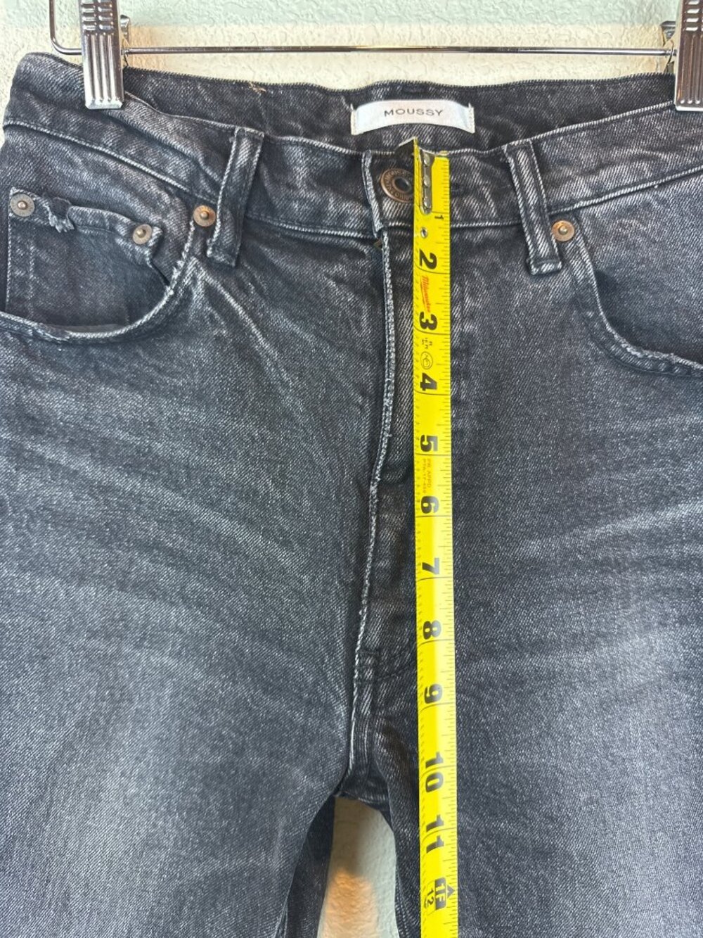 MOUSSY Black Wash Straight Leg Jeans Size 26 Made in Japan Denim Minimalist - Picture 9 of 12